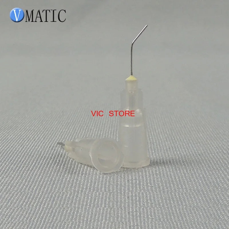 Free Shipping 100 Pieces 27G 45 Bent Degree 0.5'' 1/2 Inch Glue Dispensing Needle Bayonet Type Needles