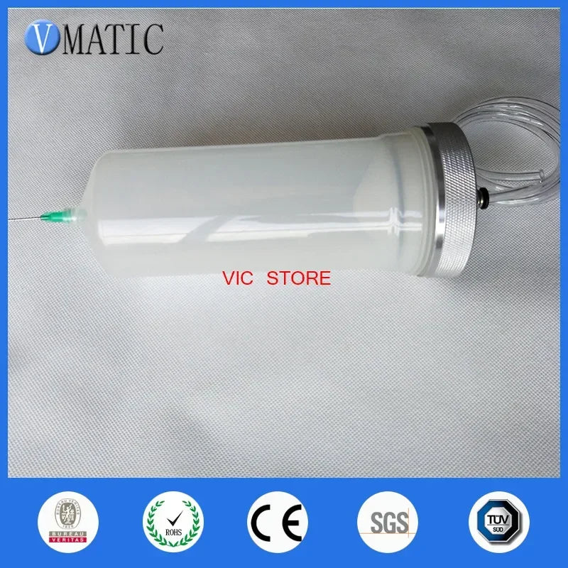 Quality Thickened Explosion Luer Lock Pneumatic Syringe Barrel 500 Ml / Cc With Adapter Piston And Tube