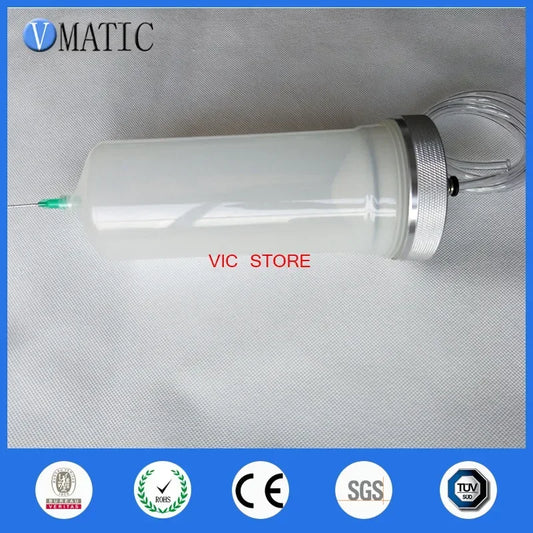 Quality Thickened Explosion Luer Lock Pneumatic Syringe Barrel 500 Ml / Cc With Adapter Piston And Tube
