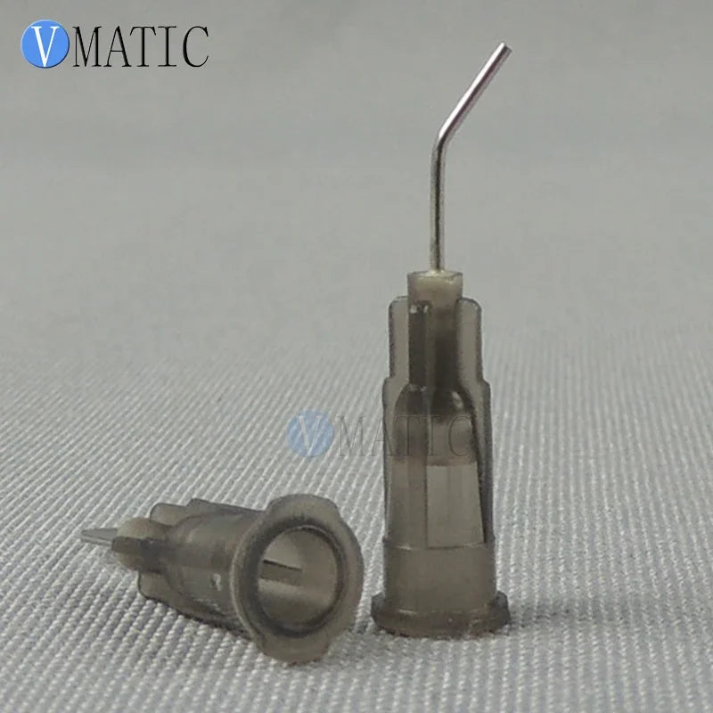 Free Shipping 100 Pieces 25G 45 Bent Degree 0.5'' Glue Dispensing Needle Bayonet Type Dispenser Needles 1/2 Inch