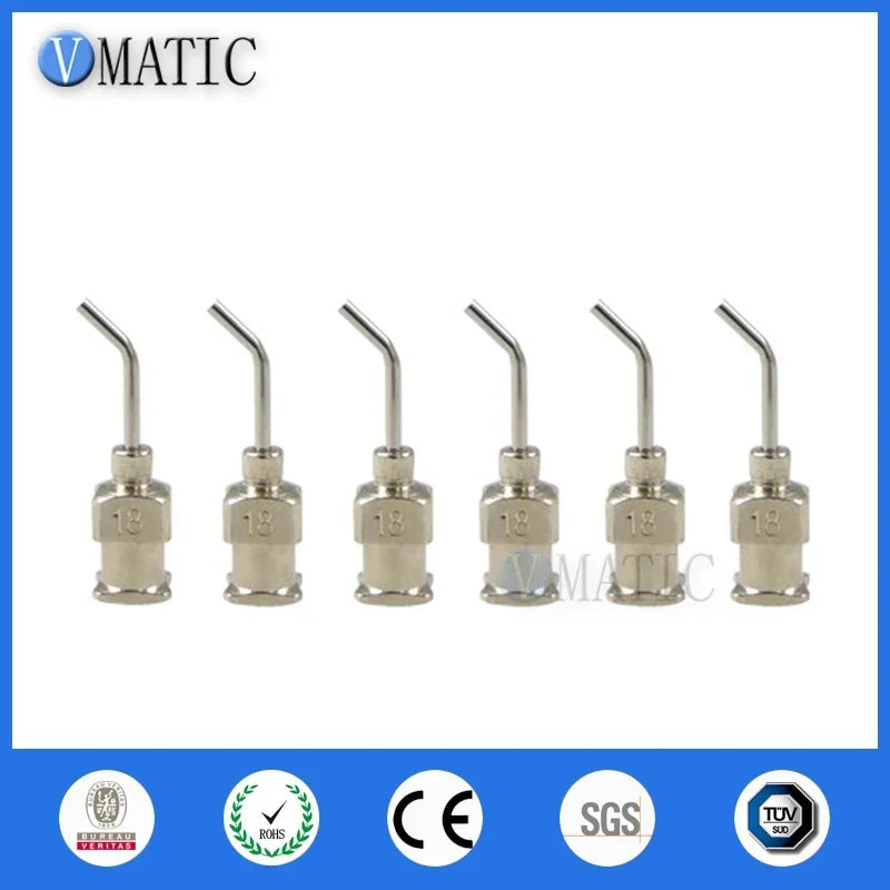 Free Shipping 12Pcs 18G 45 Degree Bent Stainless Steel Dispensing Needle 1/2 Inch