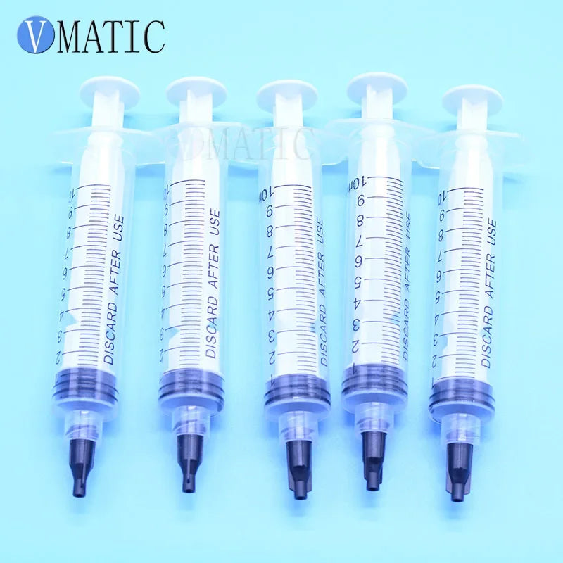 Free Shipping 6 Sets Luer Lock 10ml/cc Syringes With Tip Assortment & Caps Adhesives Glue Applicator Needle Tip
