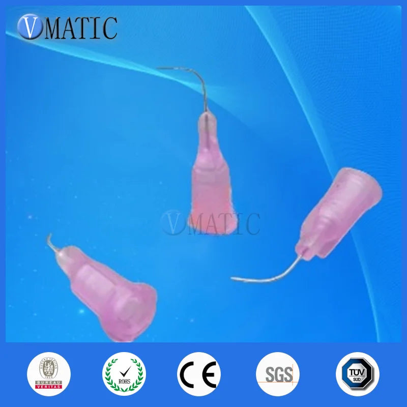 ‌100-Pcs 90° Bent Dispensing Needles 30G -Right Angle Industrial Tips for PCB Repair, Nail Art & Silicone Sealant Application