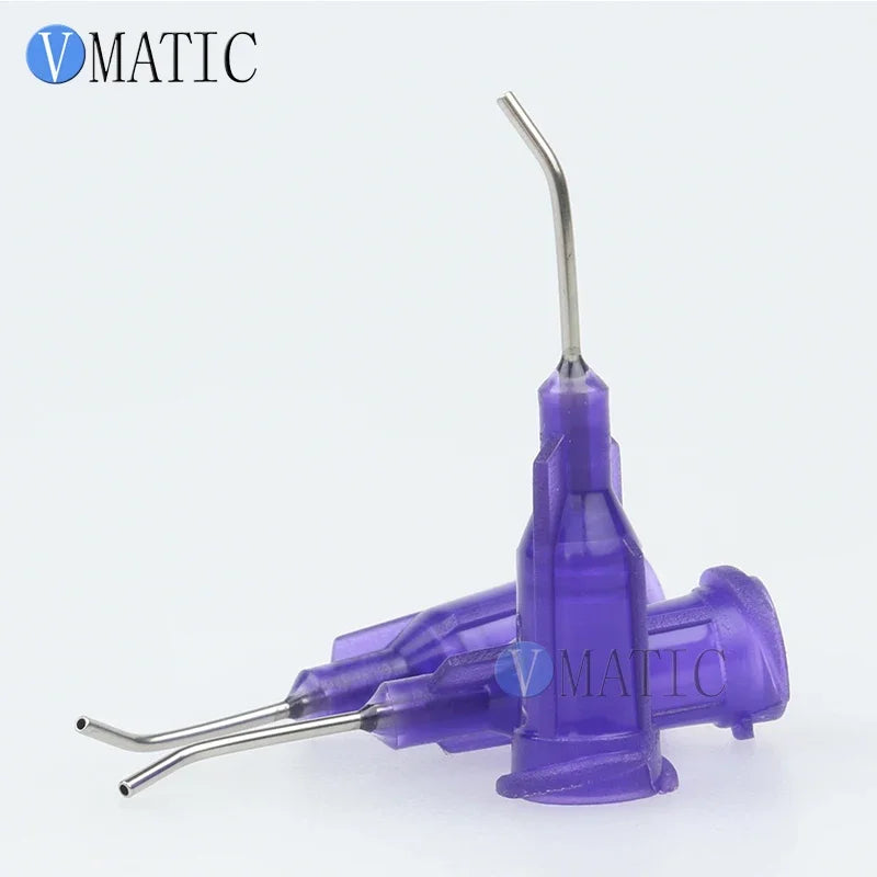 Free Shipping 100Pcs 21G Purple 0.5'' 1/2 Inch 45 Degree Adhesive Needle Tip