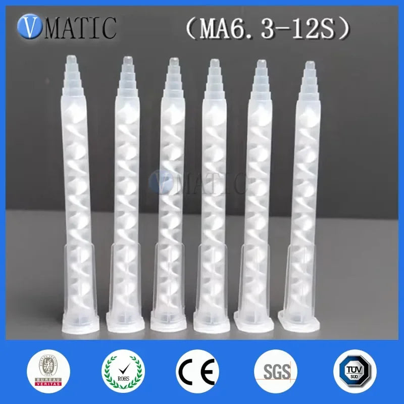 Free Shipping MA6.3-12S Resin AB Glue Static Mixer Mixing Tube Mixing Nozzle For Two Component Liquid Mixing Machine AB Glue Gun
