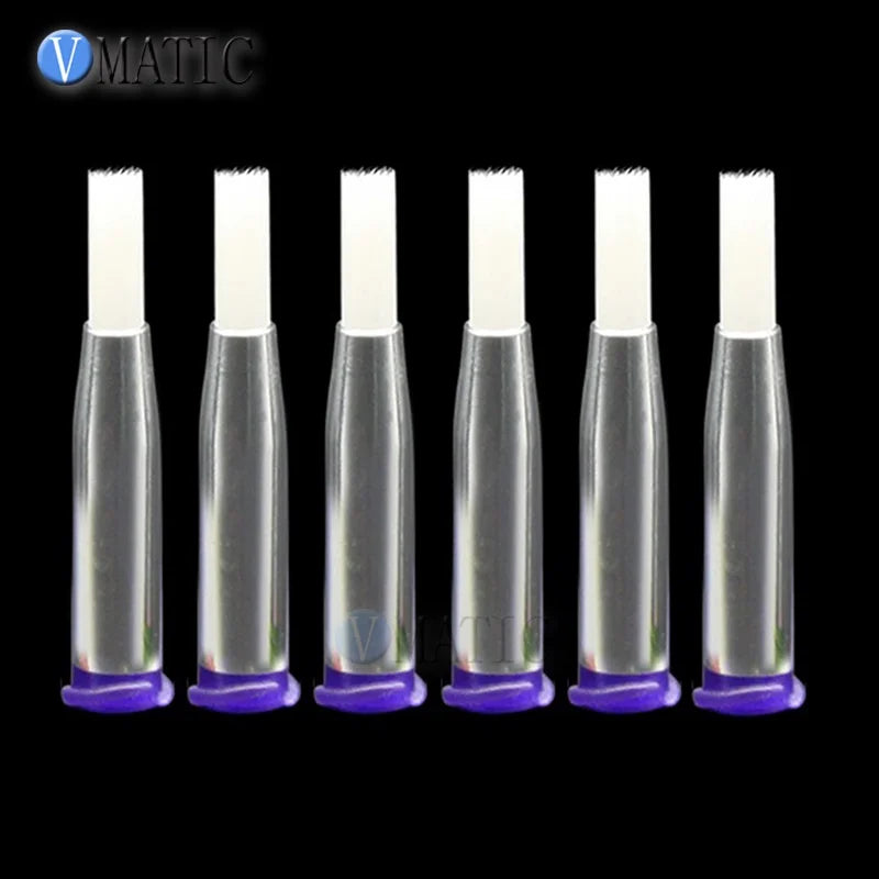 Free Shipping 21G Glue Dispensing Needle Brush Double Screw Thread Needles EFD Soft Round Dia 4mm Mouth Dispensing Needle Brush