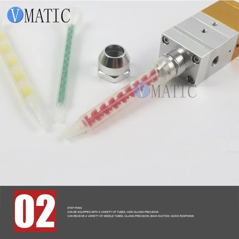 High Quality Single Cylinder Two Fluid Suction Adjustable ABS Double Liquid Dispensing Valve Double Rubber Mixing Valve 1: 1