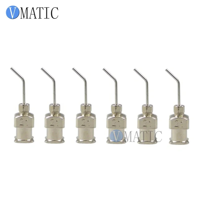Free Shipping 12Pcs 1/2'' Inch 21G 45 Degree Bent Stainless Steel Dispensing Needle