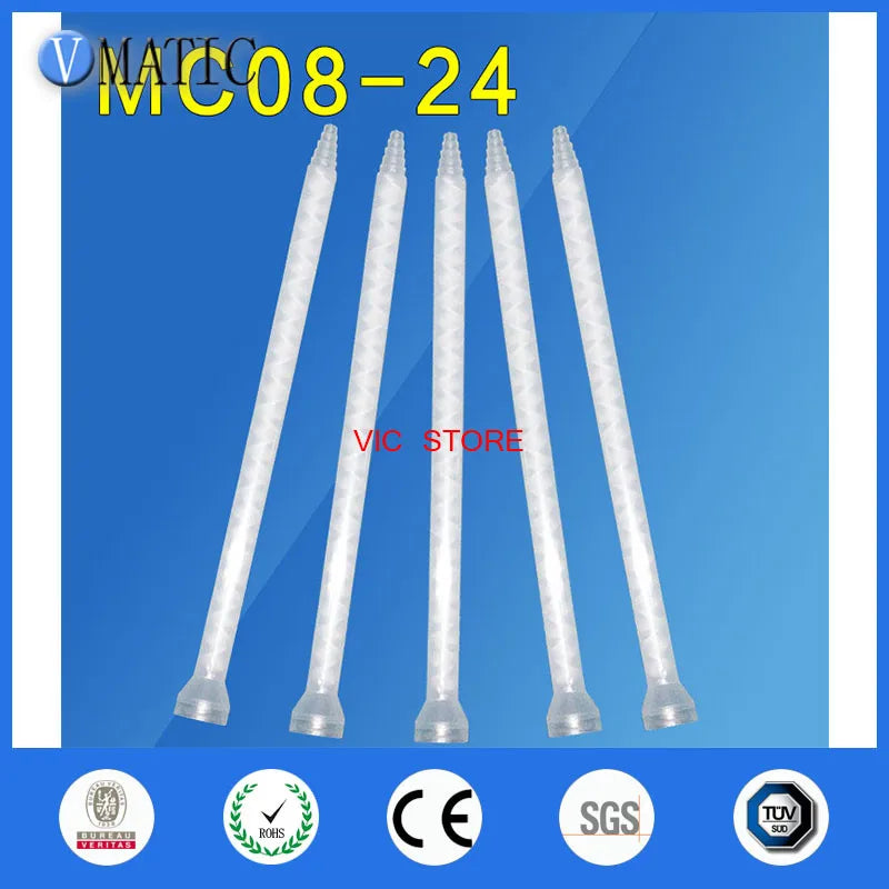 Free Shipping High Quality Plastic 10Pcs Resin Static Mixer MC08-24 Mixing Nozzles