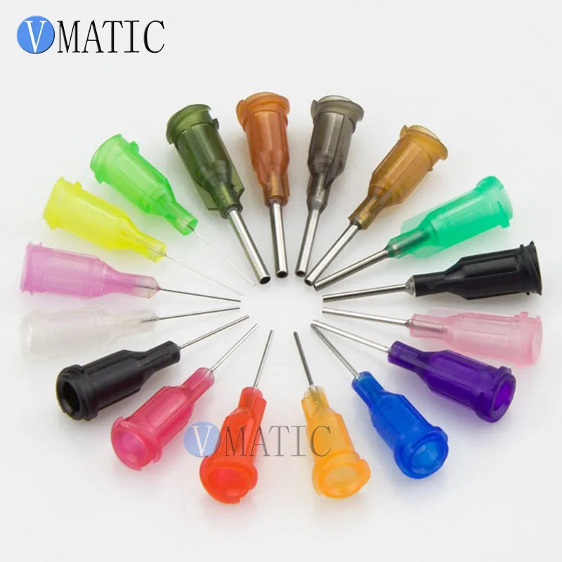 Free Shipping 1000Pcs 14G-27G 0.5'' Spiral Interface Dispensing Needle 1/2 Inch