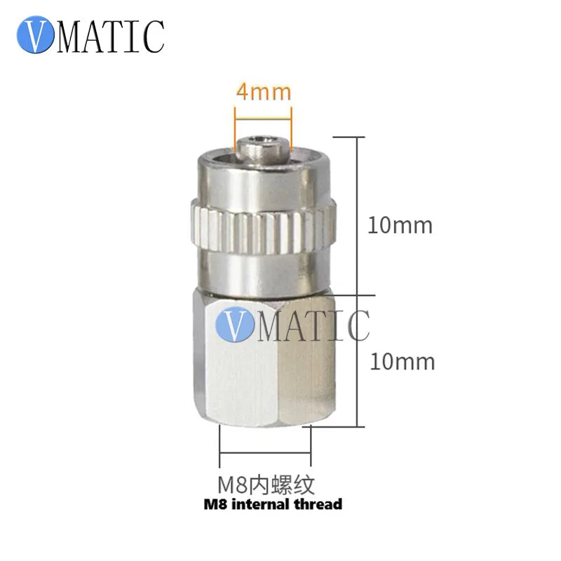 Precision Metal Luer Lock Adapter - Female Thread to 1/4" 28 UNF, 1/8" NPT, M6, M8 - for Fluid Dispensing & HPLC Systems