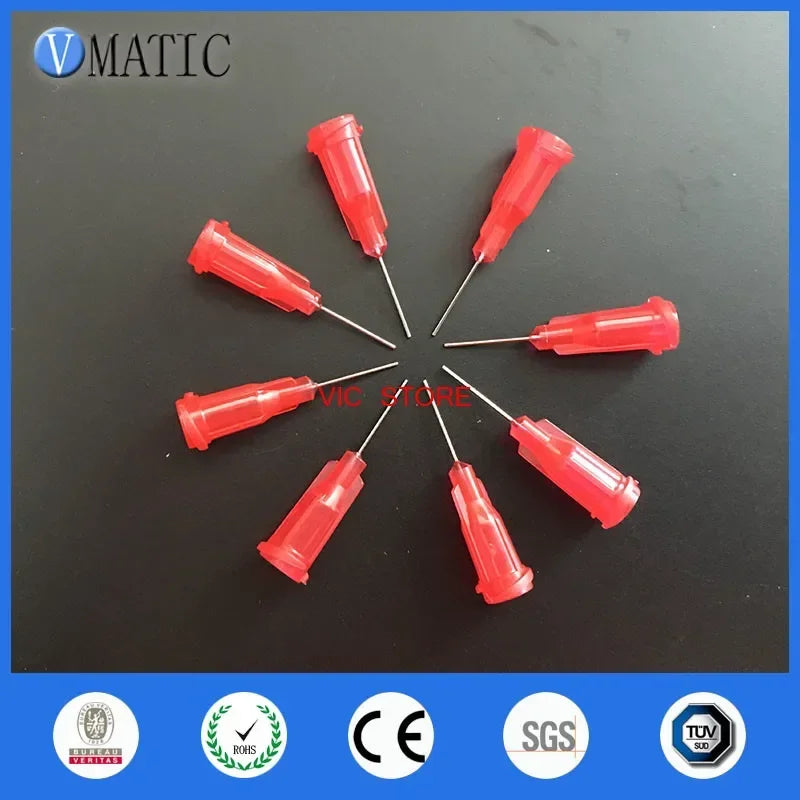 Free Shipping 100Pcs 25G Precision S.S. Dispensing Needle Tip 0.5" Glue Dispense Needle Tips 1/2 Inch