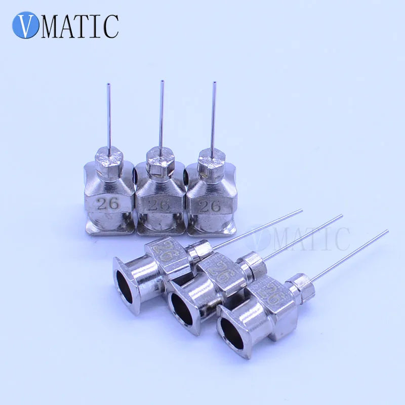 Free Shipping 1/2 Inch Tip Length 26G All Metal Tips Blunt Stainless Steel 12Pcs Glue Dispensing Needles Syringe Needle Tips