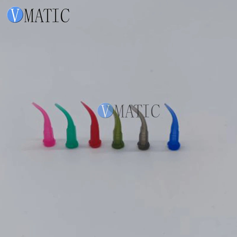 Free Shipping 100pcs TT Tapered Plastic Bent Dispensing Needle Tips 14G Olive Color Plastic Needles