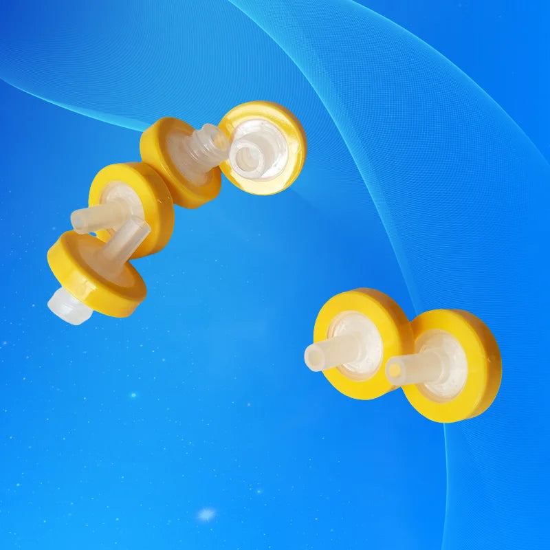 High Quality 100Pcs 13mm 0.22um Plastic Yellow Syringe-Driven Filter Syringe Filter Water Solution Filtration Membrane