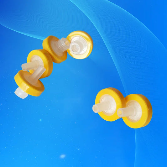 High Quality 100Pcs 13mm 0.22um Plastic Yellow Syringe-Driven Filter Syringe Filter Water Solution Filtration Membrane