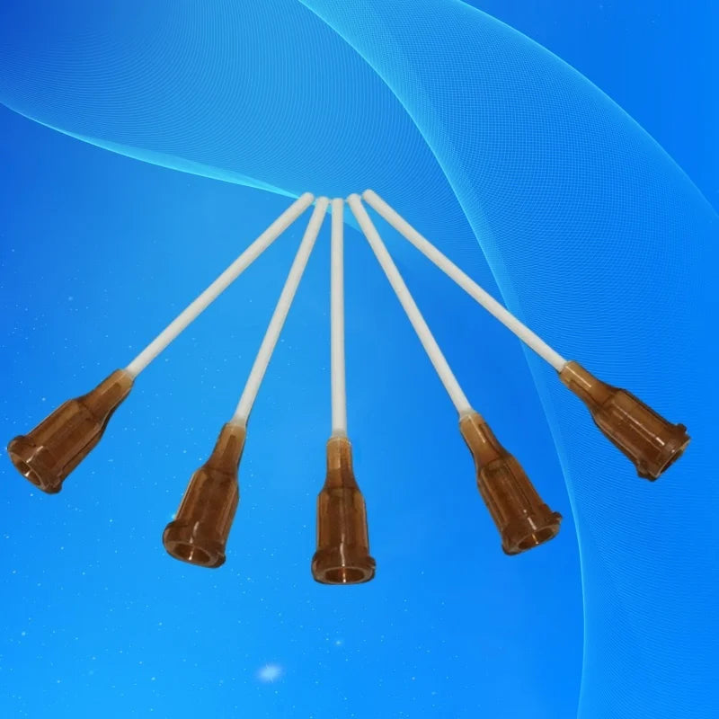‌15G Luer Lock Dispensing Needles 1" (25mm) | 100pcs Polypropylene Flexible Tips for Epoxy/Solder Paste