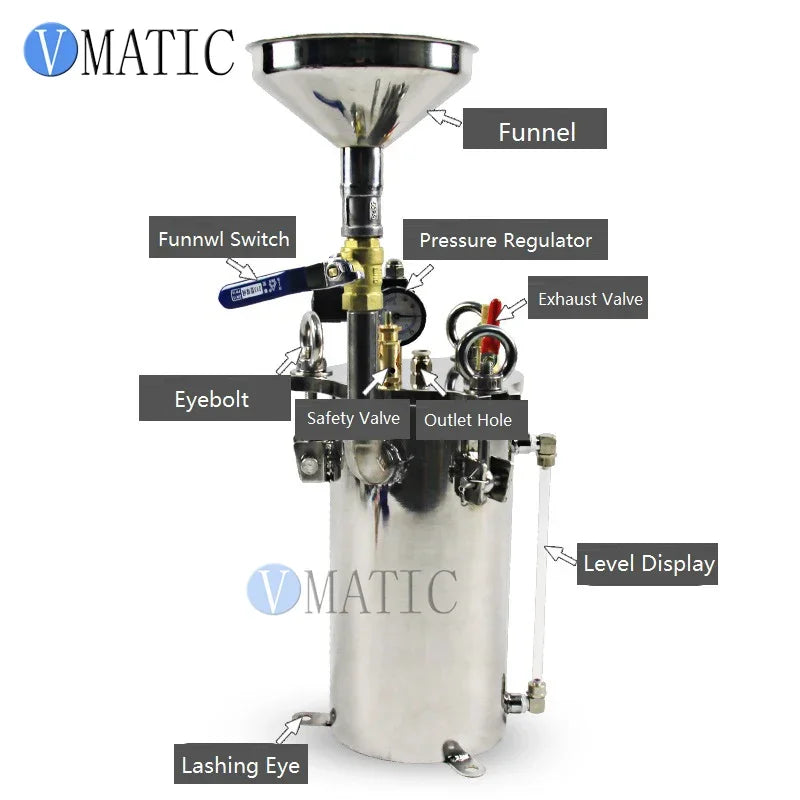 Free Shipping Stainless Steel Liquid Glue Pressure Tank Glue Dispensing System With Liquid Level