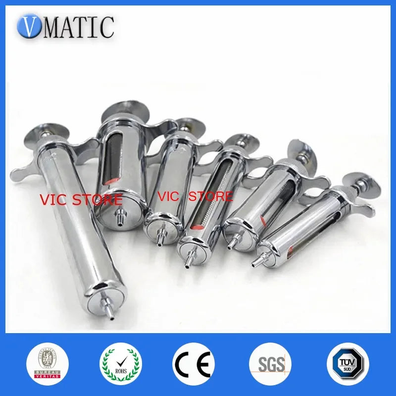 Free Shipping 50cc 50ml Quality Stainless Steel Metal Syringe