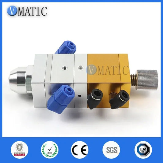 High Quality Single Cylinder Two Fluid Suction Adjustable ABS Double Liquid Dispensing Valve Double Rubber Mixing Valve 1: 1