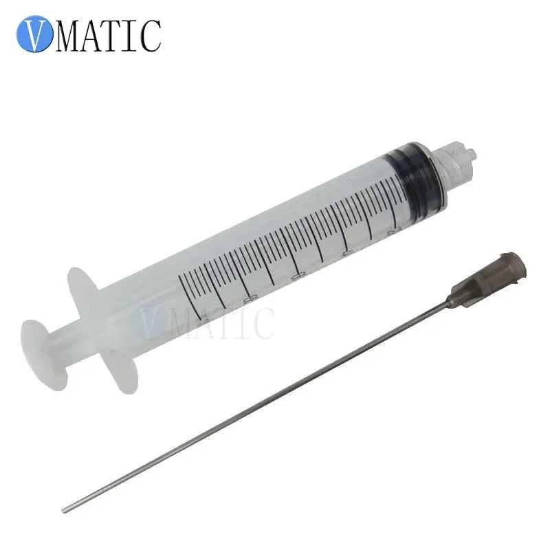 Free Shipping 10Sets 10Ml/Cc Plastic Syringe 16G Luer Lock Dispensing Needle Tips 9.5Cm Tubing Length