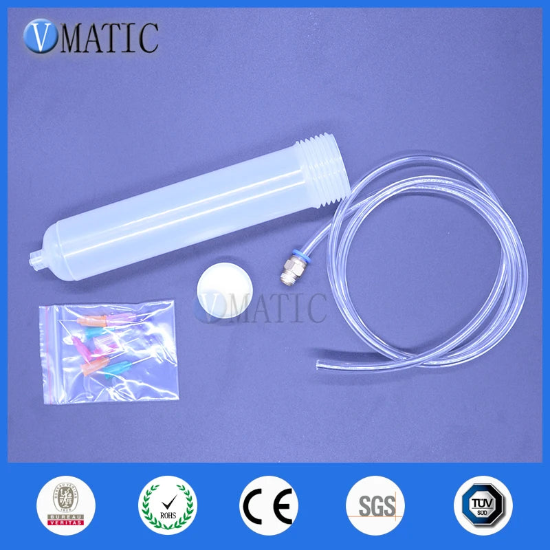High Quality Thickened Explosion 100 Cc / Ml Helix Luer Lock Tip Fluid Dispenser Pneumatic Syringe Barrel With Adapter