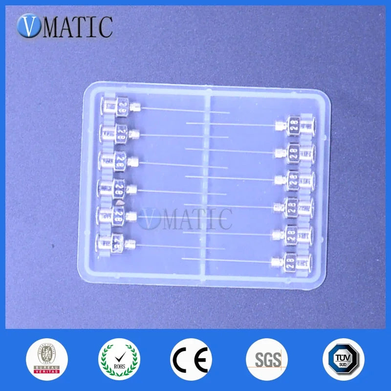 Free Shipping 12 Pcs 1 Inch Length 28G Blunt Stainless Steel Glue Fluid Dispensing Syringe Needle Tips