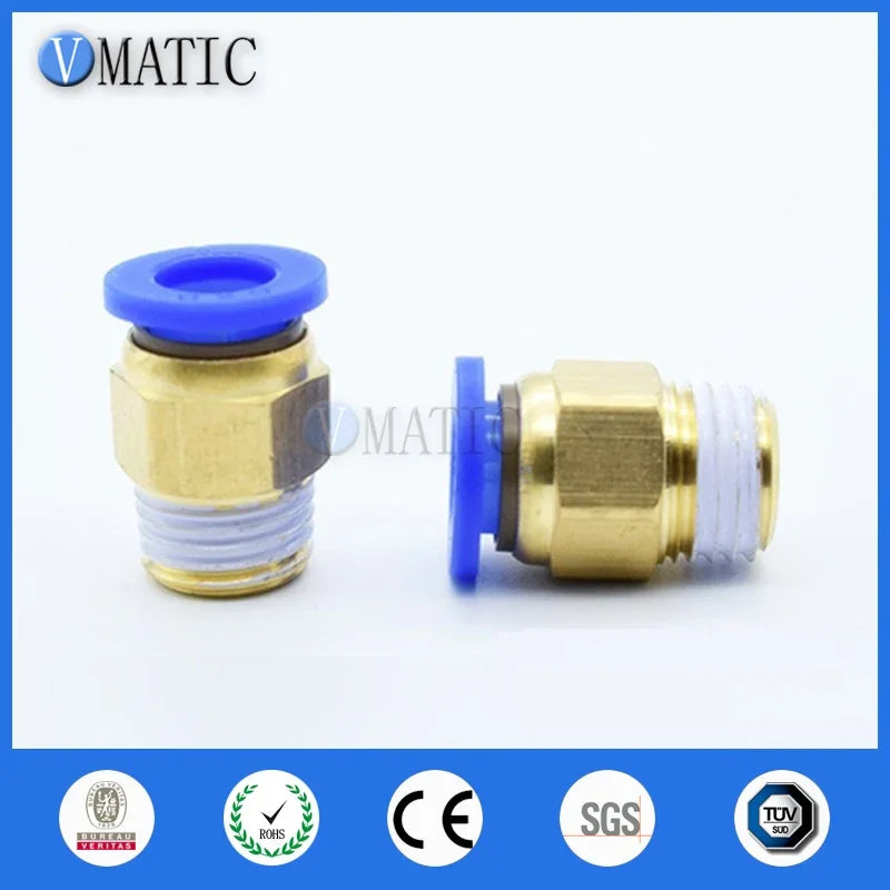 5pcs Fast Twist Pneumatic 6mm 8mm 10mm 12mm Tube To PC4PC6PC8PC10PC12-M5 Male Thread Stainless Steel Pipe Fittings Connector