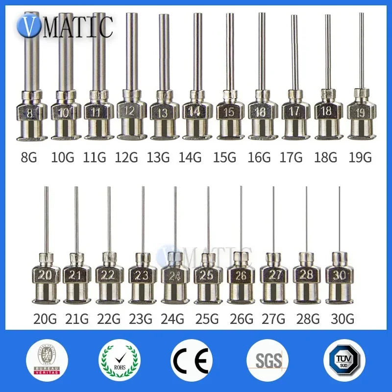 ‌8-30G Precision Dispensing Needles |(1") Stainless Steel Tips 12-Pack for Adhesive & Epoxy | Fast Shipping‌