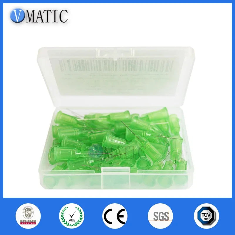 High Quality Non Sterilized 100Pcs 34G 0.25'' Dispensing Glue Syringe Barrel Needle Tip 1/4 Inch