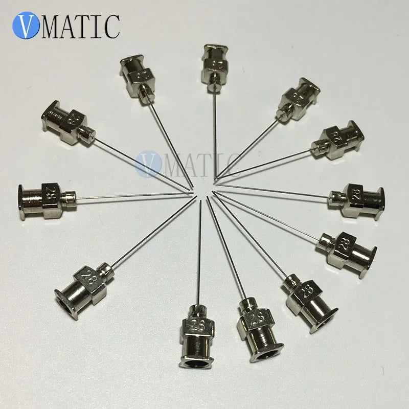 Free Shipping 12 Pcs 1 Inch Length 28G Blunt Stainless Steel Glue Fluid Dispensing Syringe Needle Tips