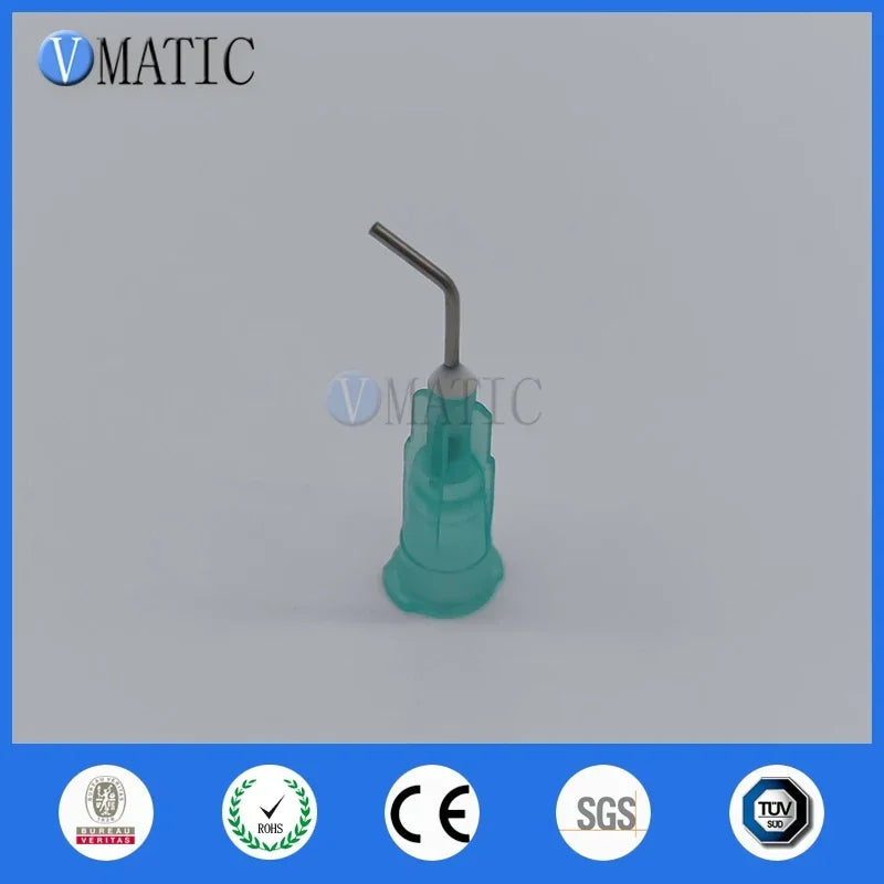 Free Shipping 100 Pieces 21G 45 Bent Degree 0.5'' 1/2 Inch Glue Dispensing Needle Bayonet Type Needles