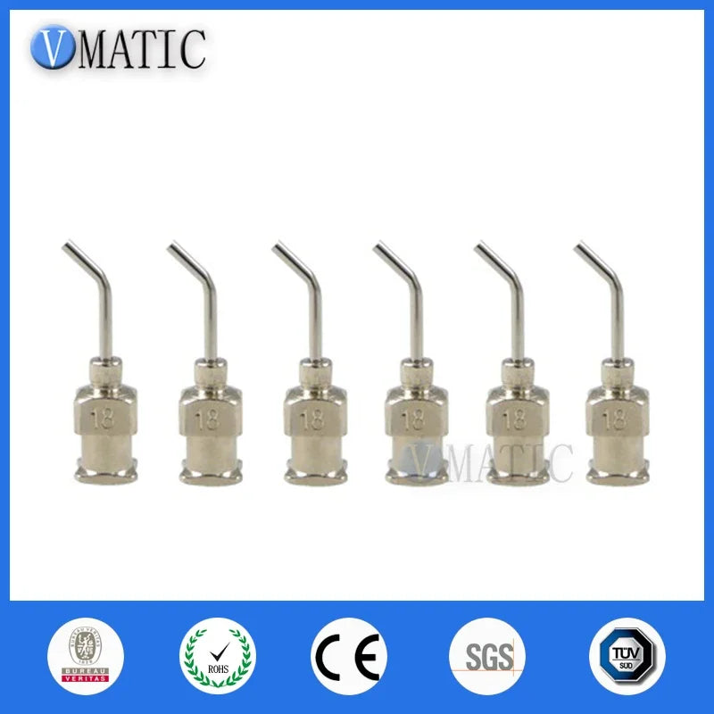 Free Shipping 12Pcs 18G 45 Degree Bent Stainless Steel Dispensing Needle 1/2 Inch
