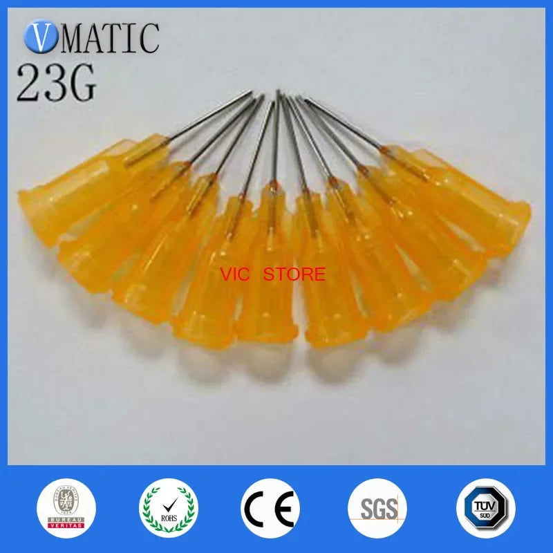 Free Shipping 23G Te Premier Dispensing Tips, 0.5" 1/2 Inch Tubing Length 100 Pcs Glue Dispensing Needles