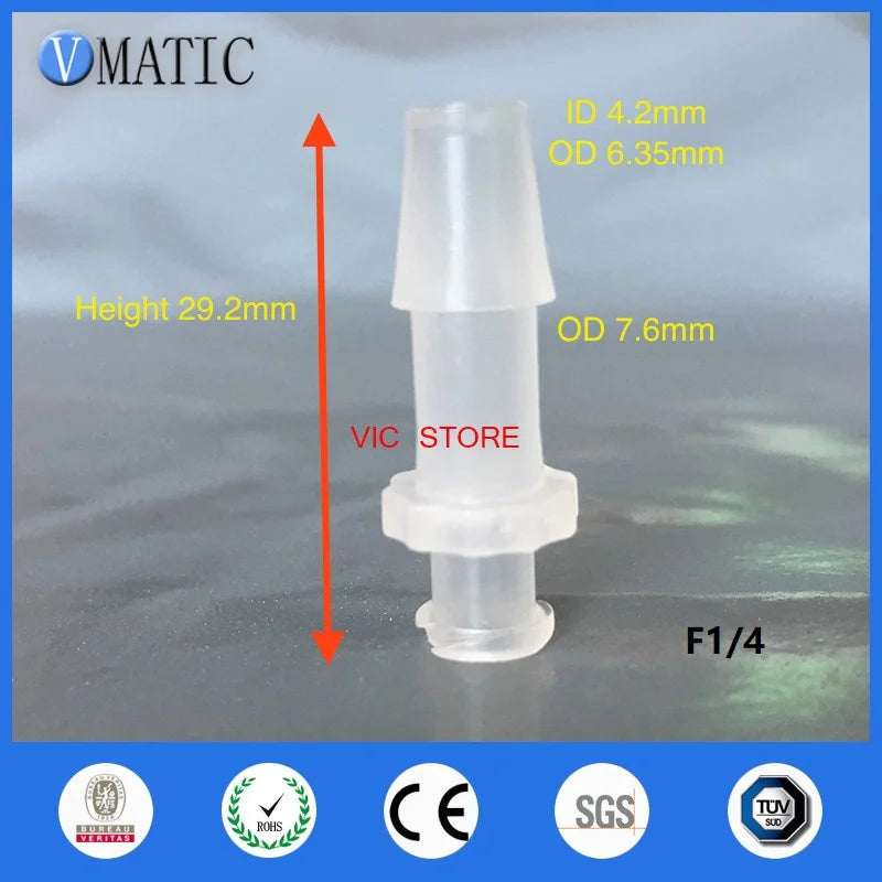 Free Shipping 1/8 Inch Barb Female Luer Lock Tapered Syringe Fitting (Polyprop) Plastic Adapter