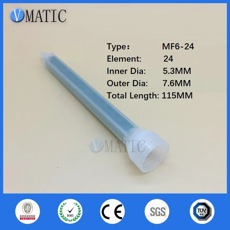 Free Shipping 5Pcs Resin Static Mixer MF06-24 Mixing Nozzles Screw Mouth Silicone Plastic Mixing Tube Nozzle