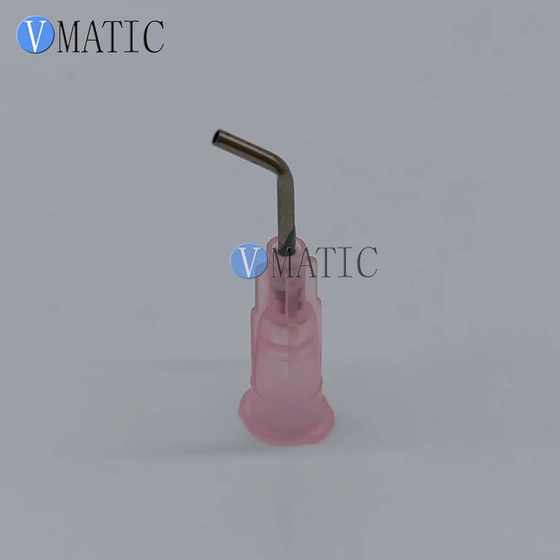 Free Shipping 100 Pcs 0.5'' 13mm Length 45 Degree Bent Adhesive Glue Fluid Dispensing Dispenser Needle 1/2 Inch