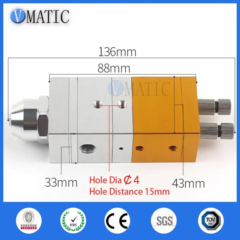 Free Shipping Hand Control Double Liquid Glue Gun Ab Pneumatic Manual Dispensing Valve