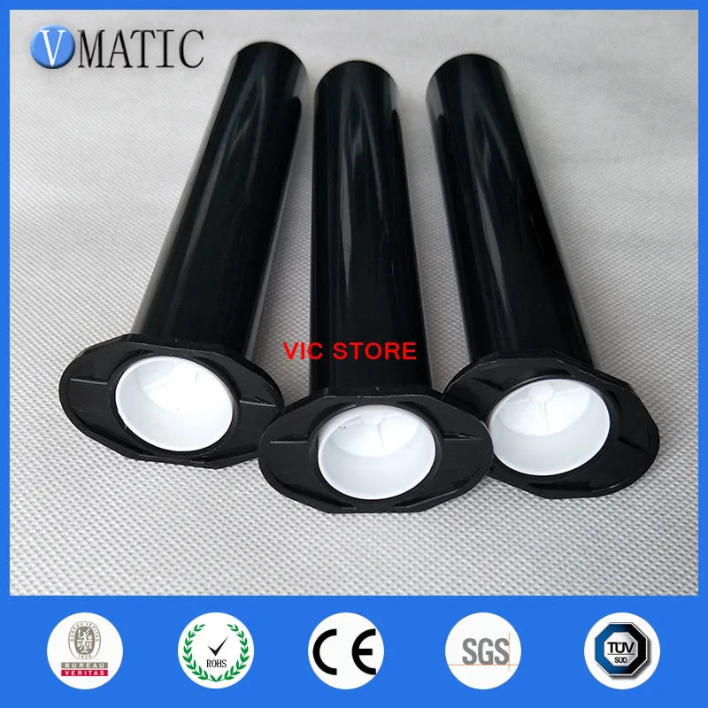 Free Shipping 55cc American Style Black UV Dispenser Air Pneumatic Syringe 55ml Black Glue Dispensing Syringe Barrel With Piston
