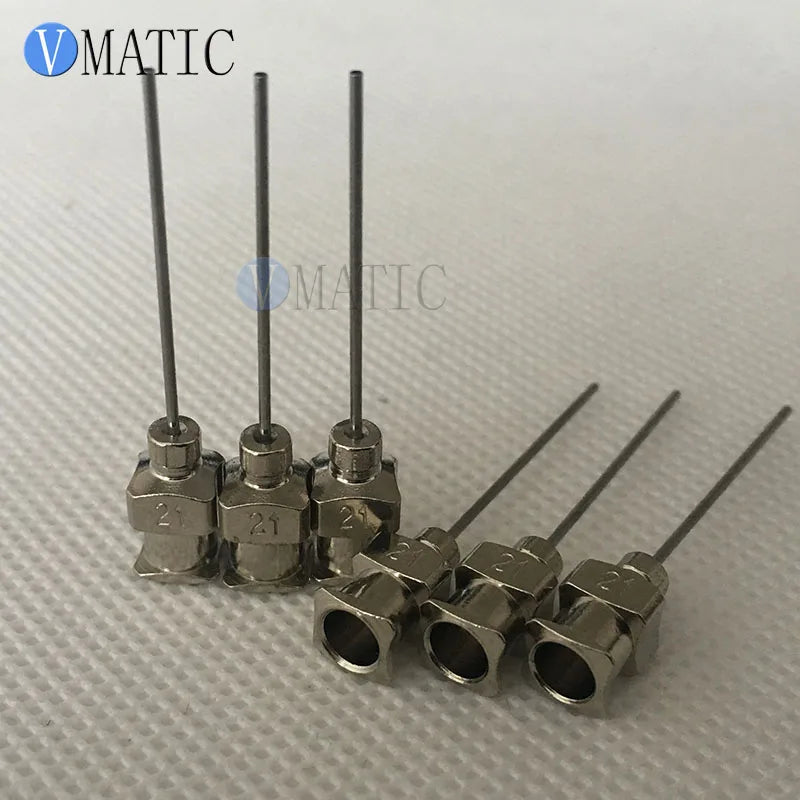 Free Shipping 12 Pcs 1 Inch Tip 21G Blunt Stainless Steel Glue Liquid Fluid Dispensing Syringe Needle