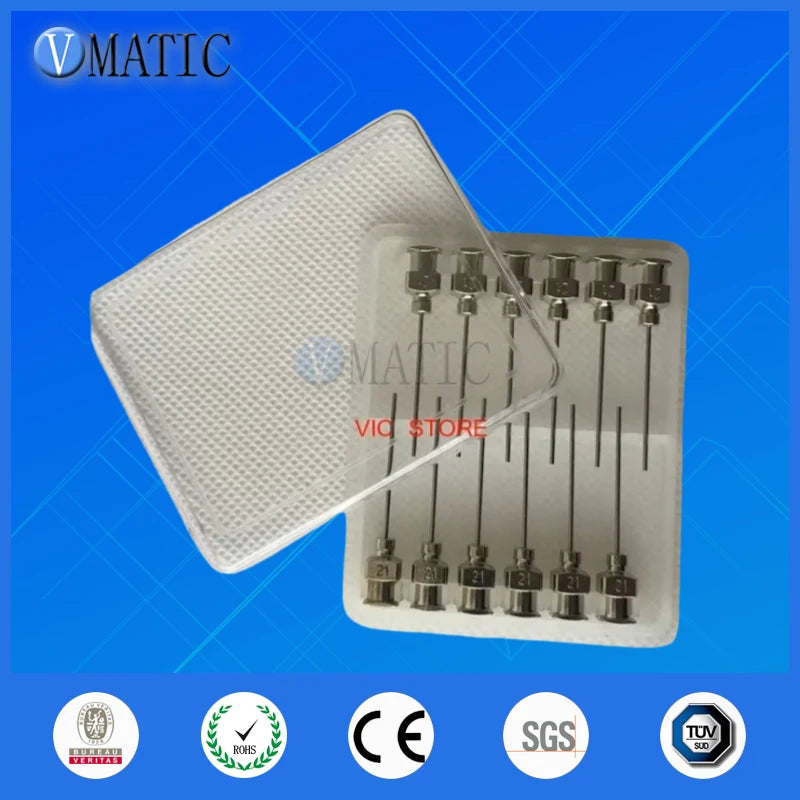 Free Shipping 12 Pcs 1 Inch Tip 21G Blunt Stainless Steel Glue Liquid Fluid Dispensing Syringe Needle