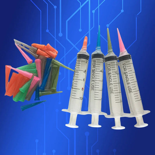 Free Shipping High Quality Smt Solder Paste Adhesive Glue Liquid Dispenser Syringe 10cc/ml With Needles(Total: 63Pcs)