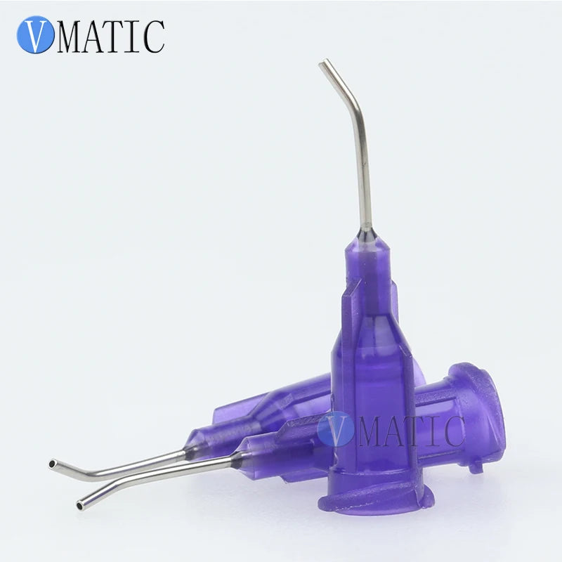 High Quality 21G Purple 0.5" 1/2 Inch Tubing 45 Degree Bent TE Blunt End Stainless Steel Dispensing Needle Tips 100pcs