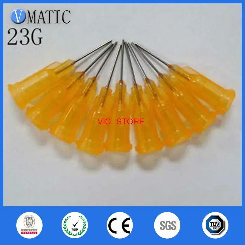 Free Shipping 23G Te Premier Dispensing Tips, 0.5" 1/2 Inch Tubing Length 100 Pcs Glue Dispensing Needles