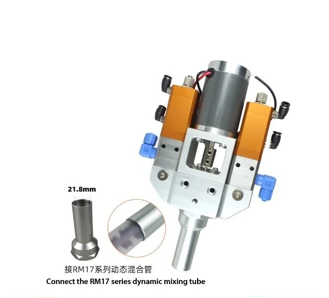 YI-61 Electrical Motor Mixing Pneumatic AB Glue Dispensing Valve, Metal, Micro-Adjustable with Suck-Back, Anti-Drip
