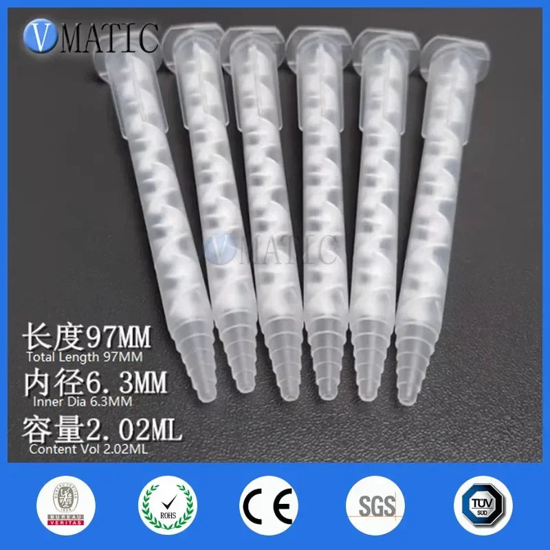 Free Shipping MA6.3-12S Resin AB Glue Static Mixer Mixing Tube Mixing Nozzle For Two Component Liquid Mixing Machine AB Glue Gun