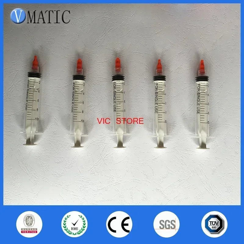 5×10ml Industrial Liquid Kit ▶ Luer Lock Dispenser + Anti-Leak Caps