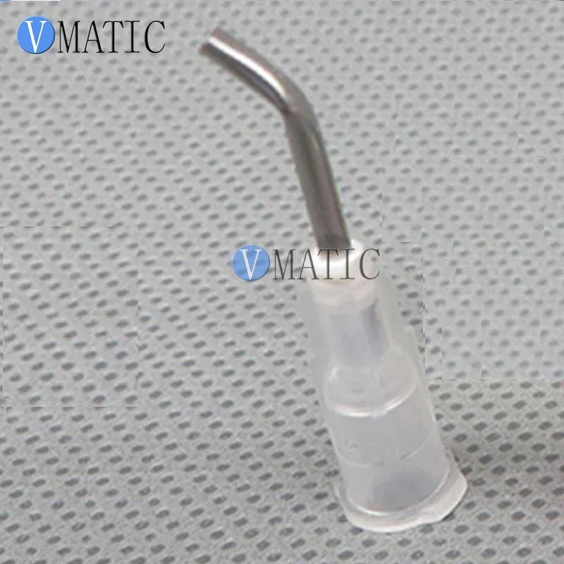 Free Shipping 100 Pcs 0.5'' 13mm Length 45 Degree Bent Adhesive Glue Fluid Dispensing Dispenser Needle 1/2 Inch