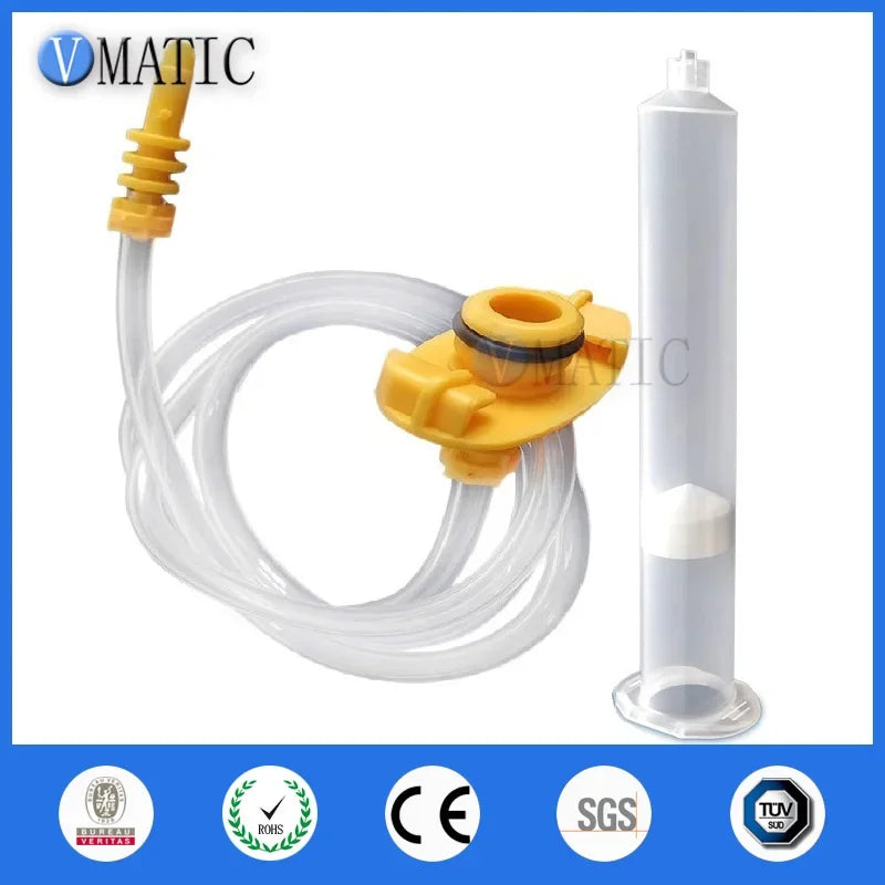 Free Shipping Glue Liquid Fluid Dispensing 5 10 30 55 Cc / Ml Pneumatic Syringe Barrel Valve Fitting Adapter Set With Needle
