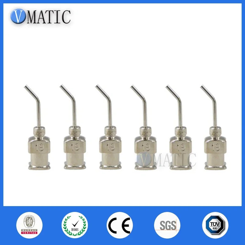 Free Shipping 12Pcs 1/2'' Inch 19G 45 Degree Bent Stainless Steel Dispensing Needle
